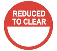 Retail Pricing Sticker 45mm 'Reduced to Clear' Sticky Labels - 1 roll of 1,000 Self Adhesive Labels for Easy Application, No Residue Paper Label Stickers, Adhesive Paper Sticker Pack by Price Stickers