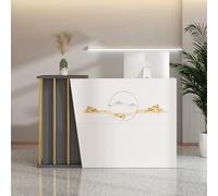 Retail Reception Counter Small Lockable Cashier Cabinet with Drawer for Store Office Clinic Printed Design 120x40x90CM Ideal for Lobbies & Reception Areas