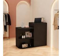 Retail Reception Desk with Storage Compact Wooden Counter for Office & Shop Small Customer Service Desk 120×45×95cm Modern Design for Efficient Space Use
