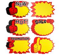 Retail Sales Signs,120 Pcs Promotion Price Tags Single-Side Printing Blank Star Burst Sales Price Label Tags for Supermarket,Shop,Retail Store (18x13.5cm)