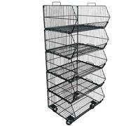 Retail Shop Supermarket Basket Essentials Stacking Baskets, Bin Baskets, Basket Stands, and Tiered Baskets (60cm, Stackable Black Basket)