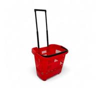 Retail Shop SUPERMARKETS 5 Tier Stacking Metal Baskets (1 X RED WHEELY SHOPPING BASKET)