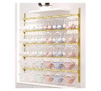 Retail Store 5 Layer Multifunctional Display Stand Rack for Underclothes/ Panties/ Bras/ Socks/ Lingerie, Wall Mount Heavy Duty Clothes Hanger With Adjustable Crossbar & Hooks ( Color : Gold , Size :