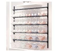 Retail Store 5 Layer Multifunctional Display Stand Rack for Underclothes/ Panties/ Bras/ Socks/ Lingerie, Wall Mount Heavy Duty Clothes Hanger With Adjustable Crossbar & Hooks ( Color : Black , Size :