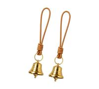 Retail Welcome Decor Pair for Door Handles | Gold Tone Ornament Accent with Brown Strap Detail, Holiday Entry Display, Compact Set of 2
