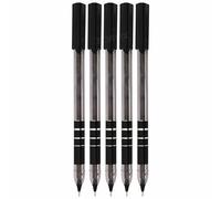 Retaily rKLASSY Ballpoint Pens, BLACK, Fine Point (0.7mm), Pack of 5, Smooth Fine Writing, Comfort Grip, Perfect for School Office Home Business Everyday Use