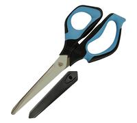 Retaily rPL3183C Multipurpose Scissors with Safety Cover, 9 inches / 211 mm, Blue Body, 3D Shaped Soft Grip Handles, Right Handed, Curved Edges, Ideal for Home Office General