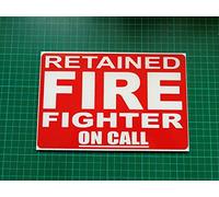 RETAINED FIREFIGHTER ON CALL Dashcard Univisor Fire 999 Fire Engine Dash Card