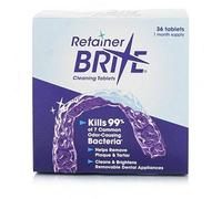Retainer Brite Cleaning tablets, for removable appliances including clear retainers, clear aligners, mouthguards, nightguards, TMJ appliances & wire retainers. 36 tablets. by Retainer Brite