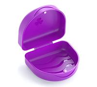 Retainer Case, ARGOMAX Aligner Case, 1 Piece Braces Box, Orthodontic Box, Small Denture Box (Purple).