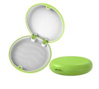 Retainer Case Retainer Box Fake Teeth Denture Storage Case Mouth Guard Aligner Braces Orthodontics Container Oral Organizer(Green-Grey)