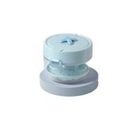 Retainer Case with Mirror & Cleaning Brush,Denture Bath Box with Leak Proof，Sky Blue