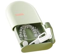 Retainer Cleaner Case - Pull Out Invisible Tooth Guard Holder with Ventilation Holes | Large Capacity Denture Container for Daily Use, Travel, and Business Strips, Safe and Hygienic Aligner Storage
