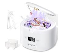 Retainer Cleaner Machine, Cleaning Pod, Portable 30W/45kHz Machine for Dentures, Aligners, Braces, Mouth Guards, Jewelry (White)