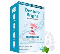 Retainer Cleaner Tablets - 120 Pack (4 Month Supply) - Fast 5 Minute Sterilising Tablets for Retainers, Dentures, Invisalign & Mouth Guards - Kills 99.9% Bacteria, Removes Odours, Plaque & Stains