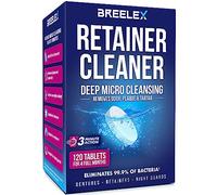 Retainer Cleaner Tablets - 120 pcs for 4 Months - Bright Denture Cleaning in 3 Minutes - Dental Retainers for Aligner - Mouth & Night Guards - False Teeth Whitening - Removes Odor & Plaque