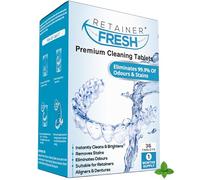 Retainer Cleaner Tablets - 36 Tablets 1 Month Retainer Fresh - Retainer Cleaning Tablets, Mouth Guard Cleaner, Denture Cleaner, Aligner Cleaner, Brite Retainer Tablets