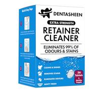 Retainer Cleaner Tablets - 36 Tablets 1 Months Supply - Fresh, Brite and Stain-Free Retainer Cleaning Tablets, Aligner, Gum Shield, Mouth Guard, Denture Cleaners - Dentasheen