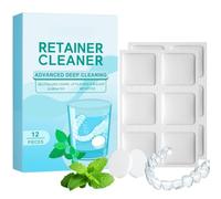 Retainer Cleaner Tablets,Denture Cleaning Tablets, Removes Stains & Odours, Freshens Aligners,Stain Fre/e, Gentle Teeth Aligner Cleaner Tablets - Fresh,No After Taste Mouth Guard Cleaner - Easy to Use