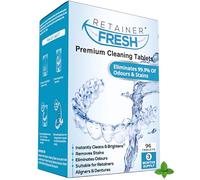 Retainer Cleaning Tablets - Retainer Fresh, Brite, and Stain-Free - Retainer Cleaner Tablet, Dentures, Mouth Guards (96 Tablets (Pack of 1))