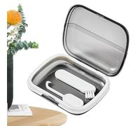 Retainer Container Case - Slim Odorless Aligner Case with Lid Hinge - Retainer Box Denture Case Mouthguard Case for Dentures Clear Braces Mouth Guard, Transparent Black, Refer to description, Unisex