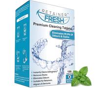 Retainer Fresh Retainer Cleaner Tablets - 120 Tablets 4 Month - Retainer Cleaning Tablets, Mouth Guard Cleaner, Denture Cleaner, Aligner Cleaner, Brite Retainer Tablets