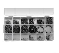 Retaining Ring Kit Constructed, 65Mn Stainless Steel Circlips - 13 Sizes, M1.5/M2/M2.5/M3/M4/M5/M6/M7/M8/M9/M10/M12/M15(E)