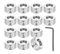 Retaining Ring14pcs Set-Screw Collars 10mm Bore, Durable Carbon Steel Shaft Collars, 18mm OD, Thickness 8mm, Antioxidant Landing Gear Stopper Wheel Collar with Hex Wrench, Precision Depth Control