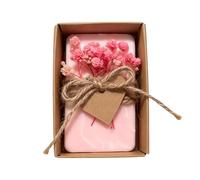 Retangular Dried Flower Soap Small Soap with Paper Label for Bridal Showers Wedding Valentines Party Guest Gift Scented Decoration