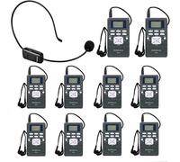 Retekess - Church Translation System with 1 FM Transmitter TR503 and 10 PR13 FM Radio Receivers, FM Listening System for Factory Museum School (Box of 1 Transmitter 10 Receivers)