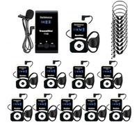 Retekess T130 Wireless Tour Guide Headsets System,Whisper Tour Guide System,Tour Guide Microphone and Speaker,D Shaped Headphones,Interpreter Equipment for Factory,Tourism(1 transmitter 10 receivers)