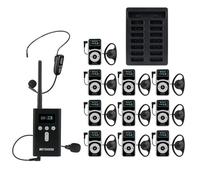 Retekess T130P (3nd Gen T130) Wireless Audio Guide System, Whisper Tour Guide System, 160m, Graded Noise Reduction, Type-c Charging for Factory Tours (1 Transmitter 10 Receivers)