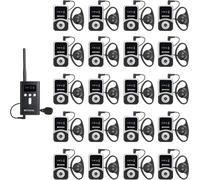 Retekess T130S (2nd Gen T130) Tour Guide System,Wireless Audio Whisper Guide System,100m,New Version of T130,One Key Mute,Tour Guide Set mit Headset for Tourism,Factory(1 Transmitter 20 Receivers)