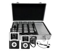 Retekess T130U (4nd Gen T130) Tour Guide System, Audioguides, 200m, High-Definition Sound Quality, One-Key Operation, 32-Slot Charge Case, Tour Guide Set for Travel(2 Transmitters, 32 Receivers)