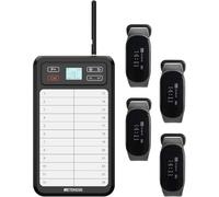 Retekess TD037 Restaurant Pager System, Waiter Calling System Pagers and Beepers with 24-Key Writing Board, IPX7 Waterproof,4 Bracelet Receiver Compatible with All Call Buttons for Restaurants, Bars