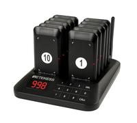 Retekess TD157S Restaurant Pager, 400M Restaurant Buzzer System, 2 Prompt Modes, with Vibration, One Click Group Calling, Pagers and Beepers for Fast Food Restaurant, Food Truck, Bistro (10 Pagers)