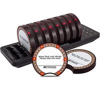 Retekess TD162 Pager System, 400M Restaurant Pagers, 10 Coaster Pagers, Anti-Fall Design, 7 Call Modes, Large Capacity 300 mAh Battery, Pagers and Beepers for Cafe, Food Truck, Bar (UK Plug)