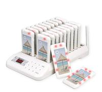 Retekess TD172 Restaurant Pager System, Wireless Calling System, Beep Vibrate Flash, 400 Meters, 300mAh, 20 Pagers for Restaurant Bar Hotel