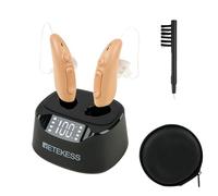 Retekess TE201 Sound Amplifier for Adults and Seniors, Invisible Design, Digital Display Rechargeable Sound Amplifier, Noise Cancellation, 16 Channels, Assist with Listening to Music Watching TV