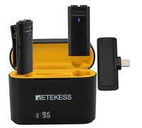 Retekess TG103 Microphone Wireless, Lavalier Mic, 2 Mic Capsule Array Pickup, AI Noise Reduction, Mute/Reverberation, Microphone for Video Recording (Lightning)