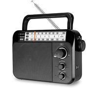 Retekess TR604W AM FM NOAA Radio, Portable Emergency Air Radios with Best Reception, AC or D Battery Operated, with Clear Dial and Large Buttons, Suitable for Home (Black)