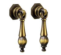 RETENA 2PCS Brass Cupboard Handles, Various Shapes Handle Furniture Door Knobs, Retro Style Cabinet Handles Drawer Pulls Handle, Simple Drilling Installation (Color : #8)