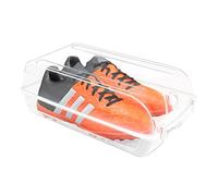 RETENA 4pcs Shoe Box, Clear Shoe Storage Boxes Stackable, Heavy Duty Plastic Shoe Organizer Containers with Buckle for Women Men Children (Size : L)