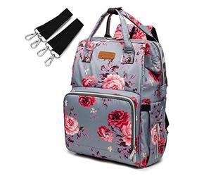 RETENA Diaper Bag Backpack, Large Travel Diaper Bag Backpack With USB Charging Port For Moms Dads, Waterproof Unisex Mommy Bags (Color : Camellia)