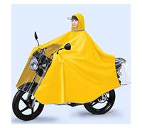 RETENA Hooded Rain Poncho, Waterproof Cycling Raincoat, Windproof Unisex Rain Cape, for Bike, Ebike, Motorcycle, Mobility Scooter Rain Poncho Cover (Color : Yellow, Size : 5XL)