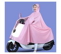 RETENA Hooded Rain Poncho, Waterproof Cycling Raincoat, Windproof Unisex Rain Cape, for Bike, Ebike, Motorcycle, Mobility Scooter Rain Poncho Cover (Color : Pink, Size : 3XL)