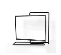 RETENA Metal Photo Frame,Double Sided 360° Rotating Picture Frame Stand with HD Acrylic Covers,Poster Price List Art Photo Product Display Stand (Color : Black, Size : Horizontal)