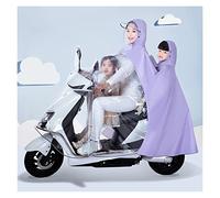 RETENA Waterproof Cycling Raincoat, Double Hooded Transparent Rain Poncho, Windproof Mother's Rain Cape with Mirror Cover, for Bike E-bike Mobility Scooter Motorcycle Rain Dust Cover