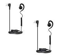 Retevis 2 Pin Two Way Radio Headset with Mic, Retractable Coil Earpiece Compatible with Motorola CP040/CP140/GP300/GP2000/MAG ONE A8 & HYT TC500, C-Shaped Walkie Talkie Earphones(2 Pcs)