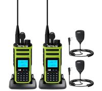 Retevis A3 Ham Radio Quad-Band, Long Range Walkie Talkies, Dual Channel, AM/FM, SSB/AIR Reception, 2500mAh, Double PTT, VOX, Amateur Radios for Outdoor Travelling, Adventure (2Pcs, with Microphone)